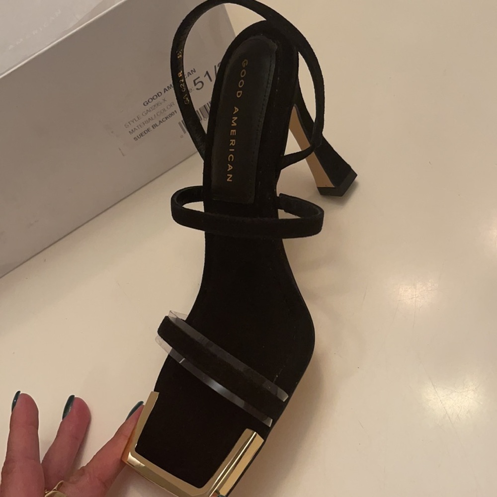 Good American standout square toe 100 heel